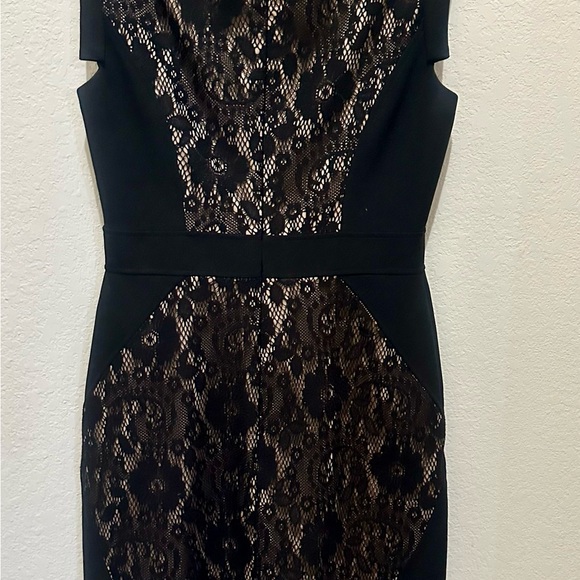 Adrianna Papell Dresses & Skirts - Adrianna Papell Black and Tan Sheath Midi Dress